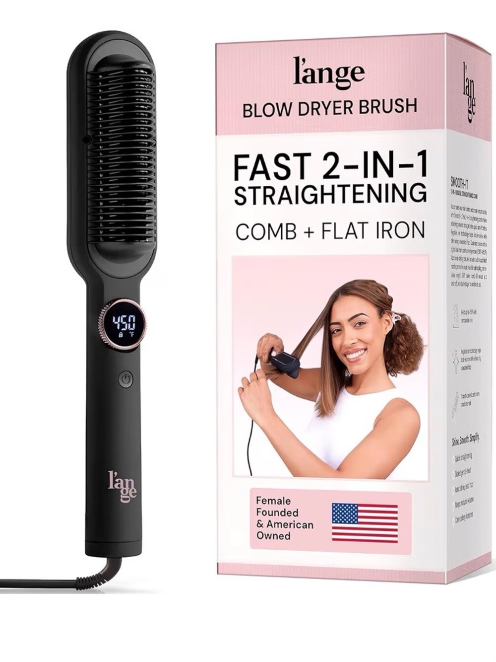 Lange 2‑in‑1 Blow Dryer Brush - Black